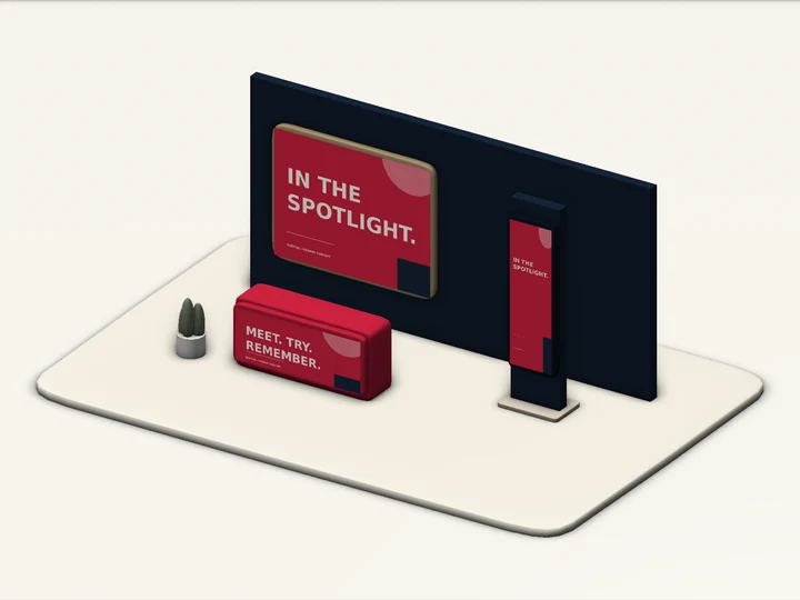Cinema-foyer concept with a campaign display and activation counter