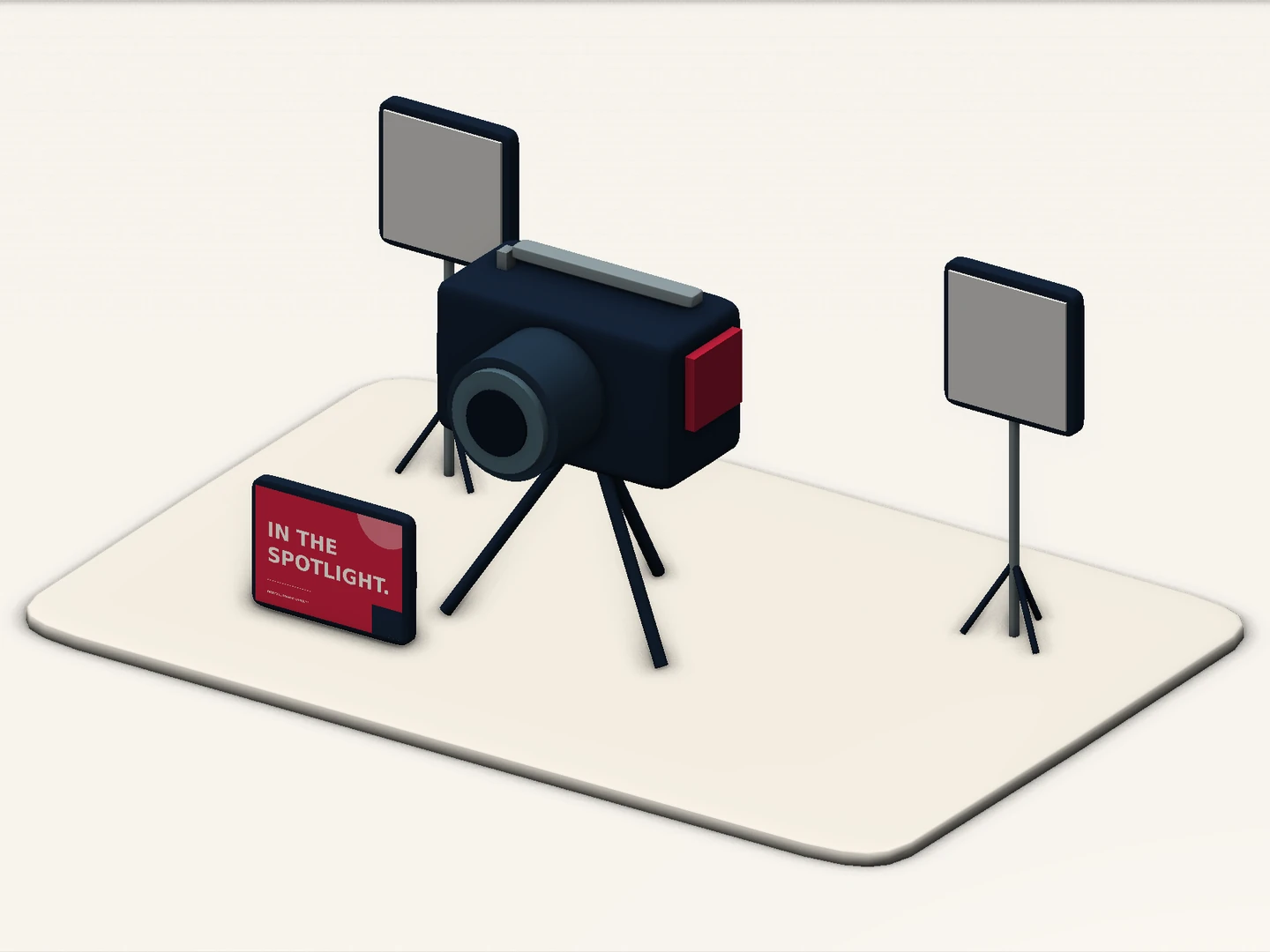 Commercial-production concept with a camera, lights and storyboard