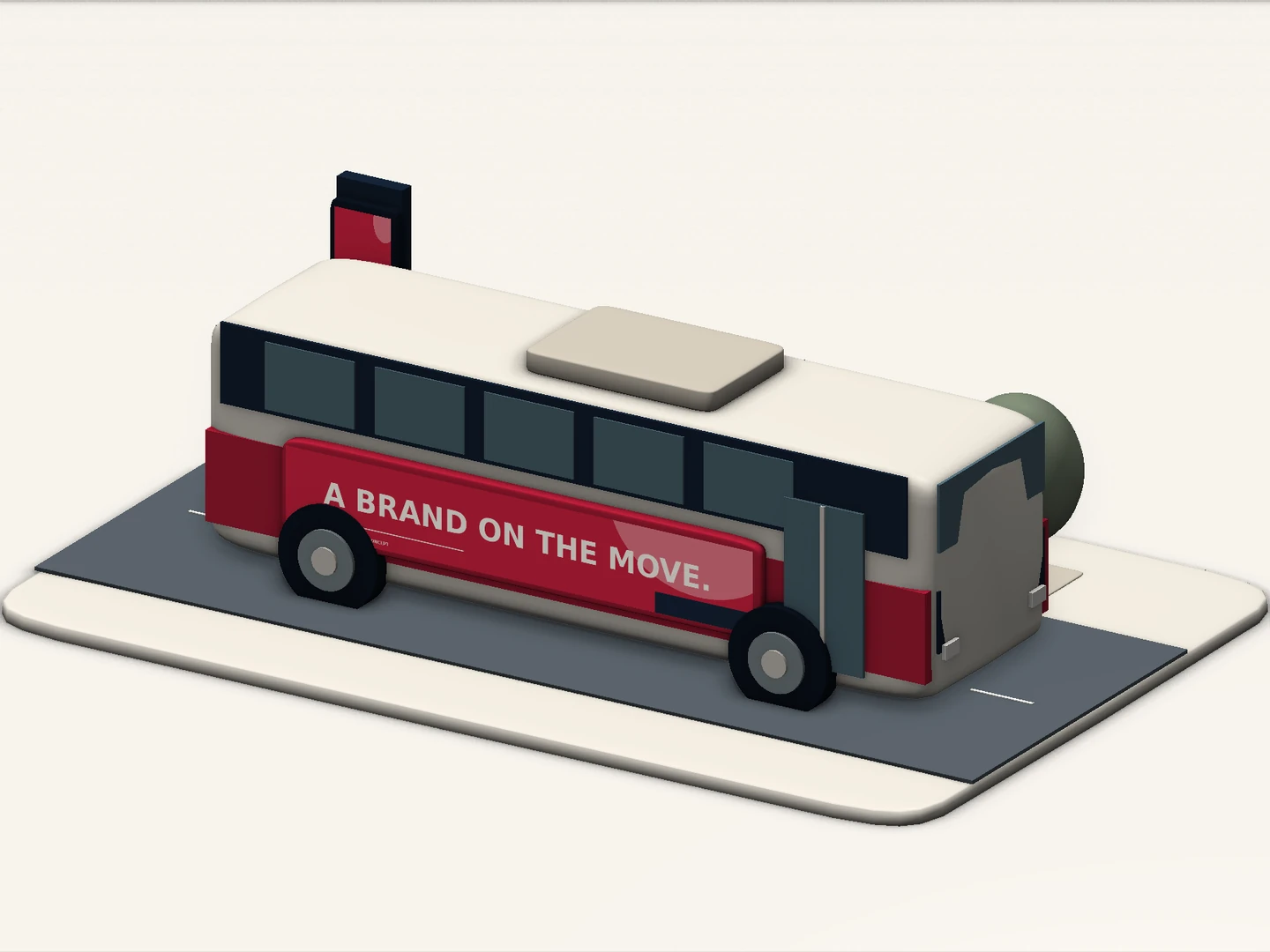 Bus-wrap concept on a miniature city bus