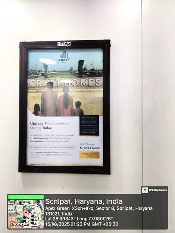 Property campaign displayed in a residential building