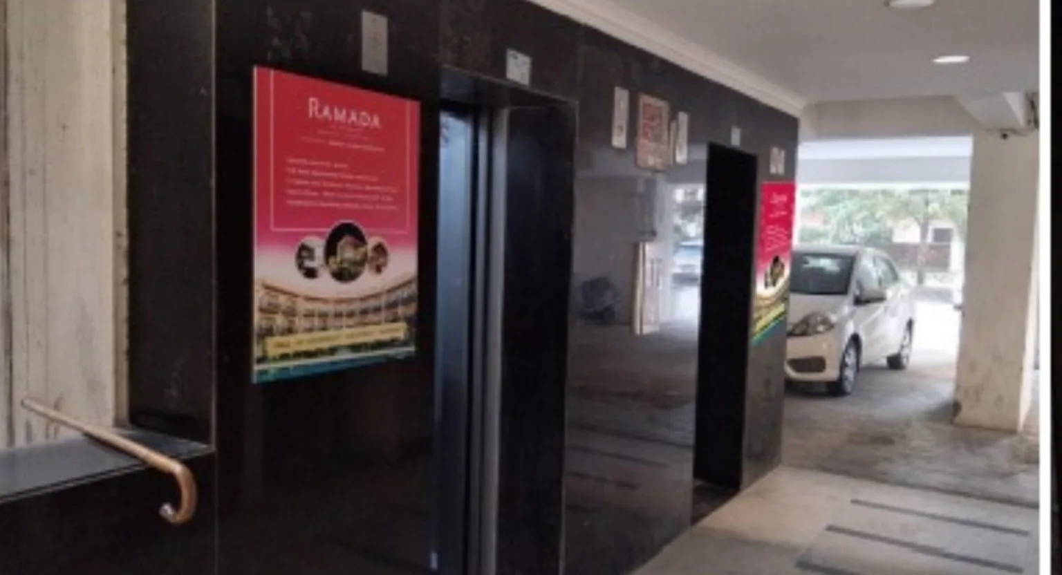 Ramada advertising beside residential lifts